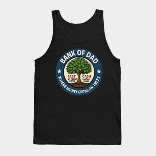 Funny Father Bank Shirt Fast Cash No Credit Check Dad Jokes Tank Top